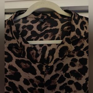 Leopard textured camp shirt